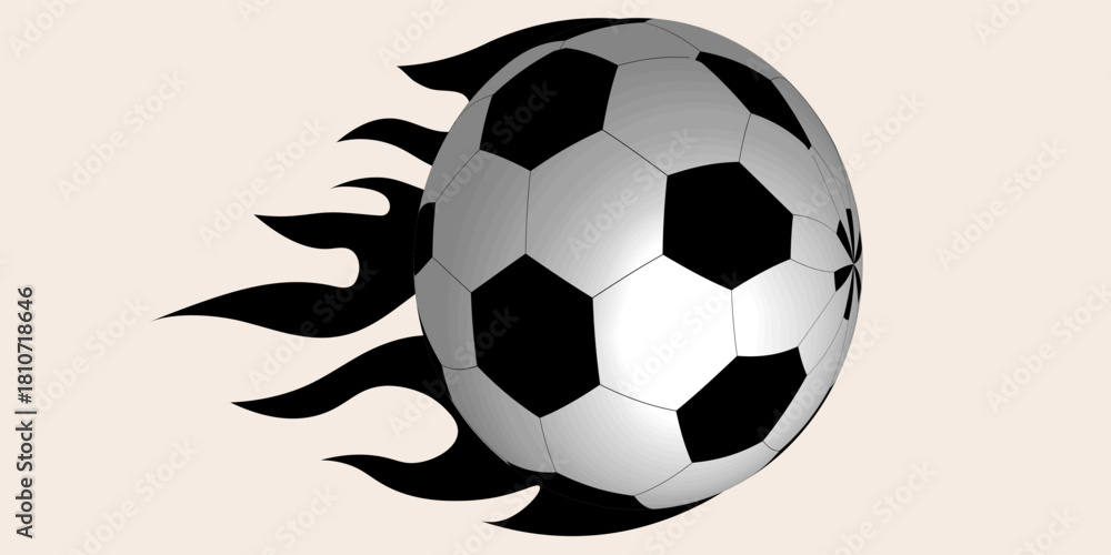 Fototapeta premium Football abstract design template for soccer covers, sport placards, posters and flyers with ball, trendy geometric elements and patterns. Vector illustration.