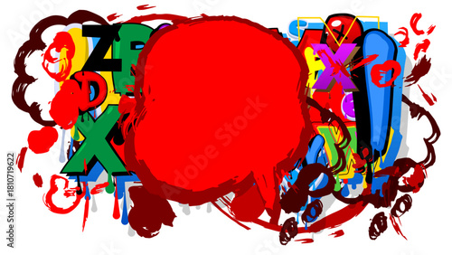 Santa Claus Hat graffiti. Abstract modern street art decoration performed in urban painting style.