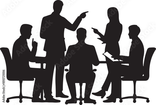 Team business meeting with teamwork and collaboration flat vector icon for apps and websites.Team business people, teamwork iconTeam business meeting with teamwork and collaboration flat vector icon f