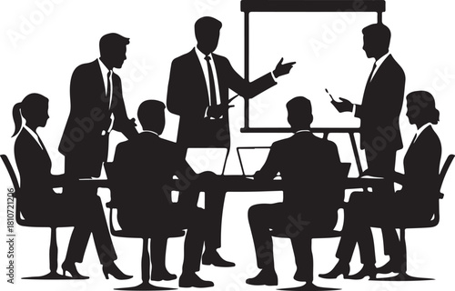 Team business meeting with teamwork and collaboration flat vector icon for apps and websites.Team business people, teamwork iconTeam business meeting with teamwork and collaboration flat vector icon f