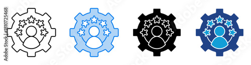 Skills icon set multiple style collection