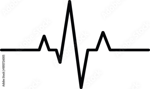 Heartbeat pulse line vector illustration showing stylized ECG rhythm for medical, cardiology, emergency, health care, and life monitoring themes.