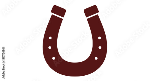 Lucky horseshoe symbol for good fortune and equestrian themes, a classic icon for western design and gaming elements in a simple, clean style