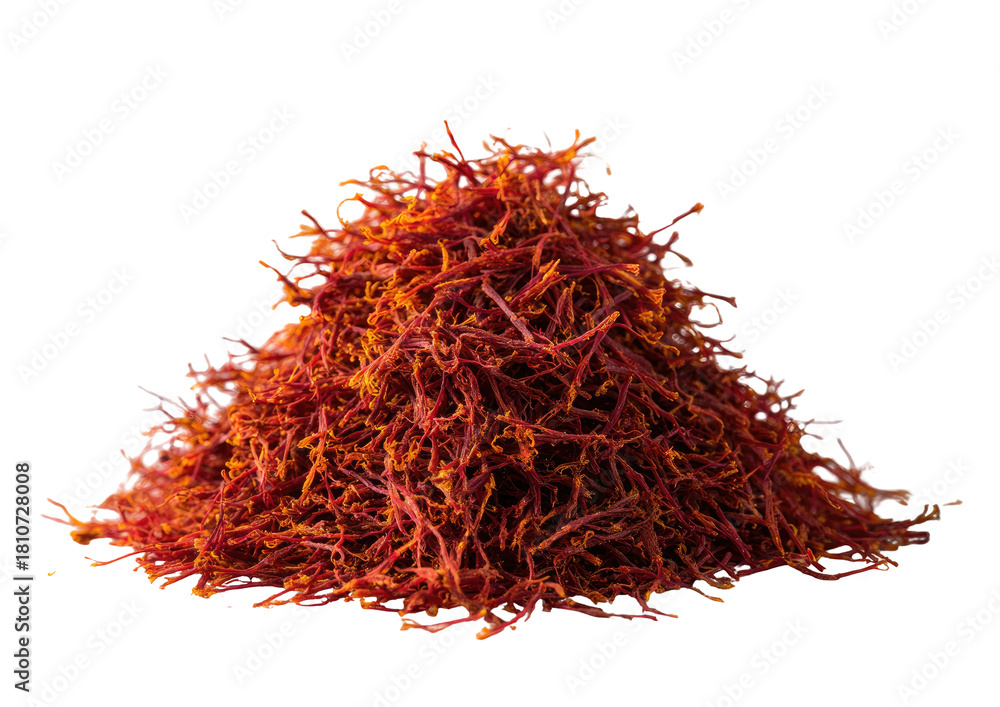 Naklejka premium Saffron pile, fine red threads on dark