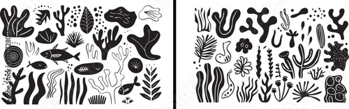 Botanical Line Art, Hand Drawn Floral Illustration, Nature Inspired Artwork, Minimal Flower Pattern, Elegant Botanical Drawing, Black and White Floral Art, Decorative Nature Vector, Wildflower Illustr