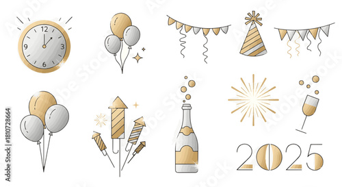 set of christmas icons