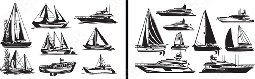 Boat Illustration Vector, Sailboat Line Art, Marine Transport Drawing, Hand Drawn Boat Design, Minimal Sea Artwork, Black and White Nautical Sketch, Elegant Yacht Vector, Water Transport Illustration,