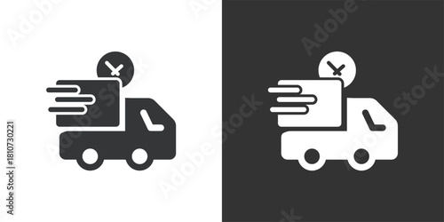 Express Cargo Service icon. Solid glyph series icon