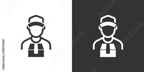 Delivery Person icon. Solid glyph series icon