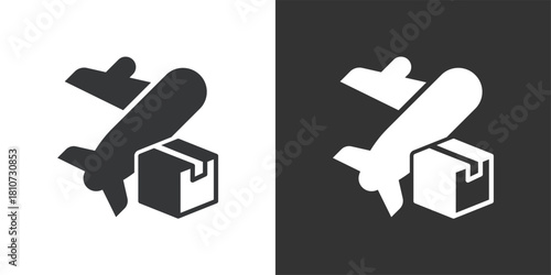 Air Cargo Shipment icon. Solid glyph series icon