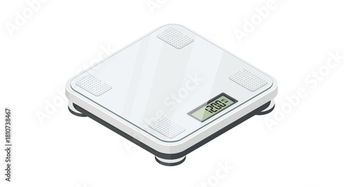 Digital bathroom scale vector icon for medical and wellness infographics, weight management presentation, health and fitness app design