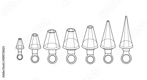 Medical Icon Set: Increasing Sharpness, Minimalist Line Art for Healthcare Innovation & Digital Transformation