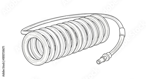 Medical Air Hose Outline Icon: Pneumatic Tube Vector for Healthcare Equipment & Respiratory Therapy Systems