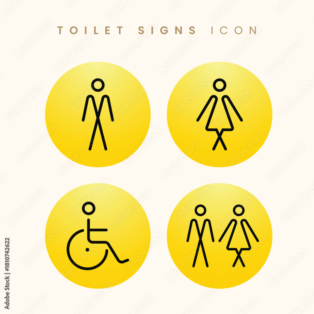 Obraz premium modern toilet signs icon outline style vector design