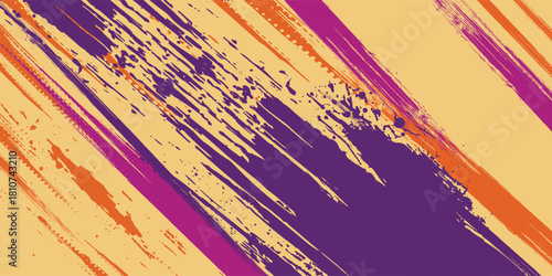 Black and yellow abstract background with splatter brushstroke