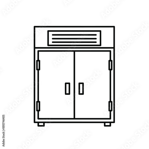 Creative Details Chemical Storage Cabinet Vector Illustration | Laboratory Safety Equipment | Hazardous Material Storage Design