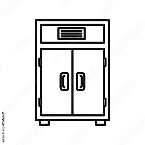 Creative Details Chemical Storage Cabinet Vector Illustration | Laboratory Safety Equipment | Hazardous Material Storage Design