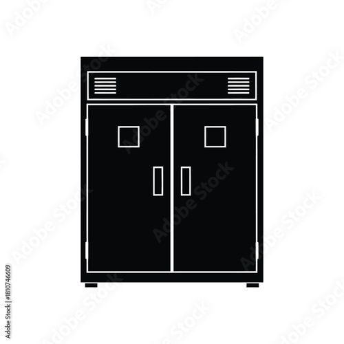 Creative Details Chemical Storage Cabinet Vector Illustration | Laboratory Safety Equipment | Hazardous Material Storage Design