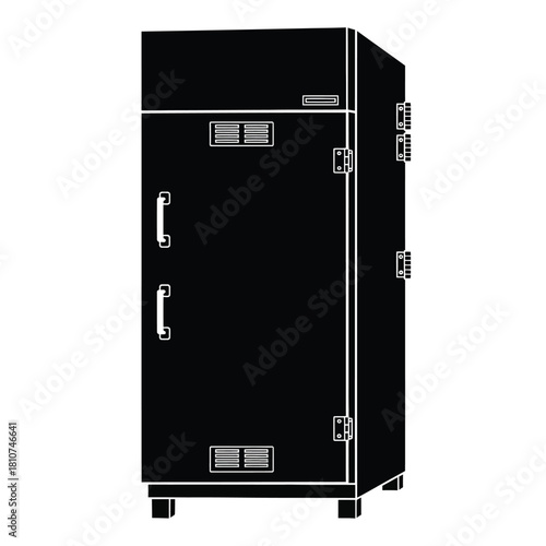 Creative Details Chemical Storage Cabinet Vector Illustration | Laboratory Safety Equipment | Hazardous Material Storage Design