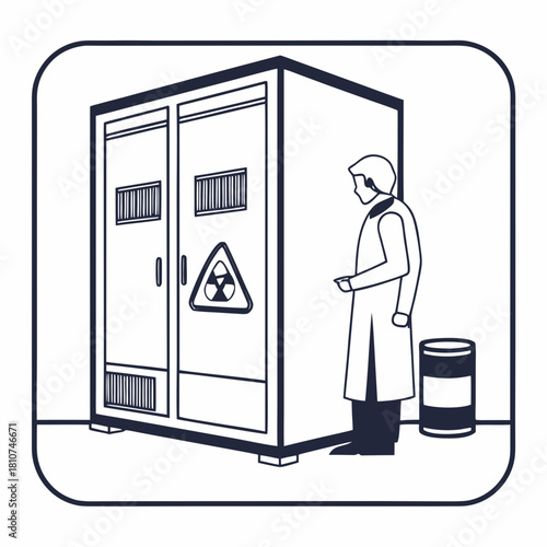 Creative Details Chemical Storage Cabinet Vector Illustration | Laboratory Safety Equipment | Hazardous Material Storage Design