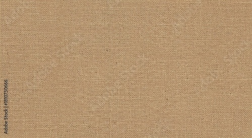 Closeup of coarse beige burlap fabric showing woven texture and small imperfections