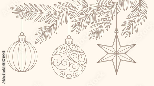Luxurious gold Christmas ornaments adorned with snowflakes, stars, and pearls, shining against a dark midnight blue background, vector illustration for elegant holiday designs, luxury festive cards