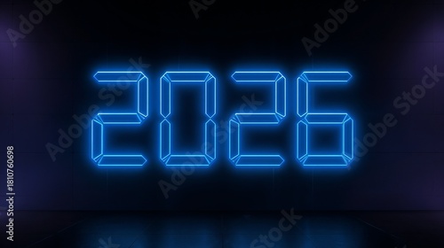 2026 glowing digital numerals