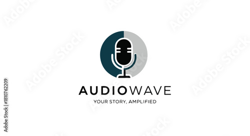 Podcast Logo channel boardcasting radio or youtube platform simple vector icon