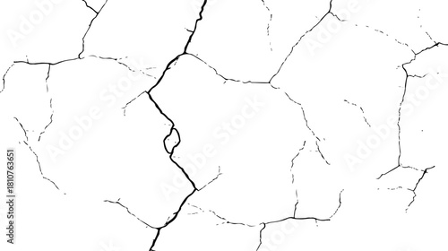 Cracked Texture: Cracked white wall texture. Surface cracks and fissures in ground. crack concrete white wall. Cracked soil texture transparent. Surface cracks and fissures in ground. Grange backgroun