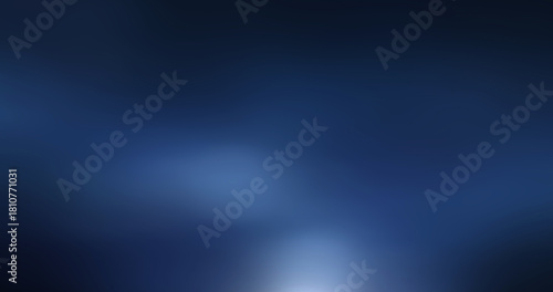 Abstract Dark Blue Gradient Background with Soft Blurred Light Spots and Copy Space, Ideal for Modern Digital Design Templates and Presentations