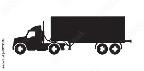 Flat transport icon showing a tractor unit with attached trailer.

