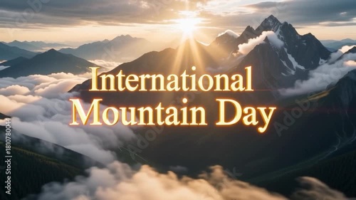 mountain landscape with clouds with International mountain day