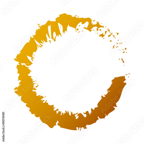 アイコン 筆文字 筆丸. 円 素材 単体 金