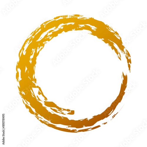 アイコン 筆文字 筆丸. 円 素材 単体 金