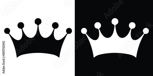Crown icon, crown sign, silhouette crown symbol