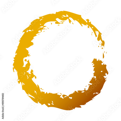 アイコン 筆文字 筆丸. 円 素材 単体 金