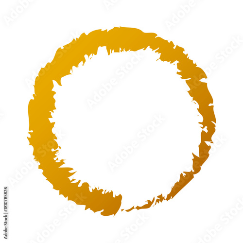 アイコン 筆文字 筆丸. 円 素材 単体 金