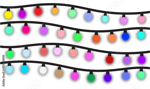 Colorful string lights with a festive glow