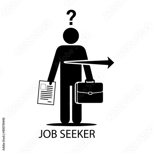 JOB SEEKER SILHOUETTE ICON