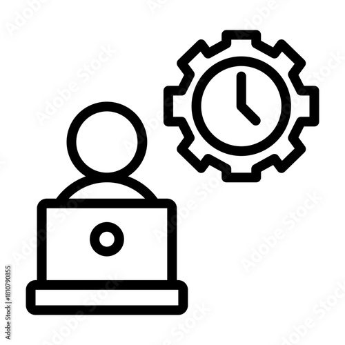 Flexible Work Vector Filled Icon Design