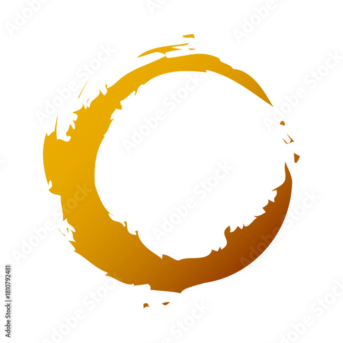 アイコン 筆文字 筆丸. 円 素材 単体 金