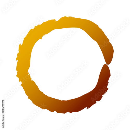 アイコン 筆文字 筆丸. 円 素材 単体 金