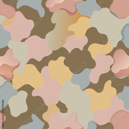 Stylish abstract camouflage design with earthy tones, perfect for backgrounds, fabric, or modern surface patterns adding a subtle, artistic flair