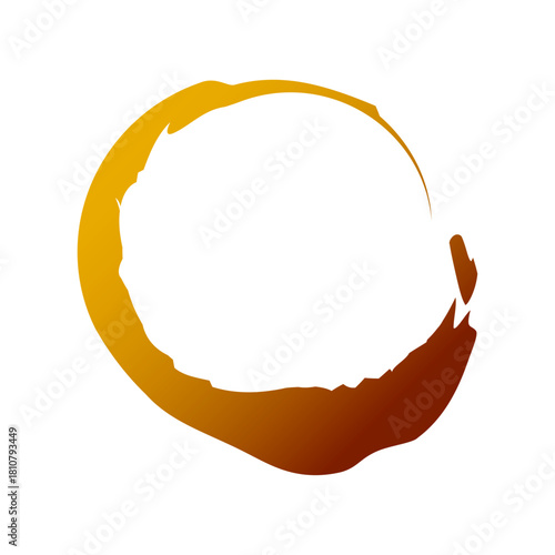 アイコン 筆文字 筆丸. 円 素材 単体 金