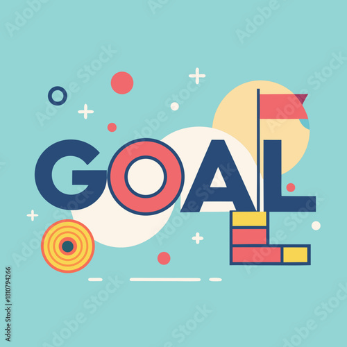 Set ambitious goals and achieve success with this vibrant, modern design perfect for motivating teams and highlighting business targets, originally a vector