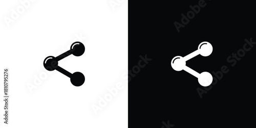 Share Connection Link with Circular Nodes Isolated on Transparent Background