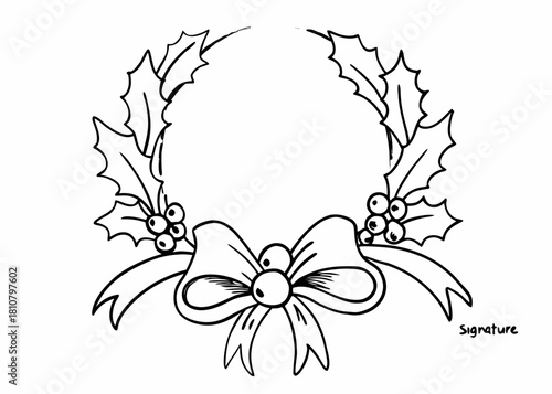 Vintage botanical engraving of a Christmas