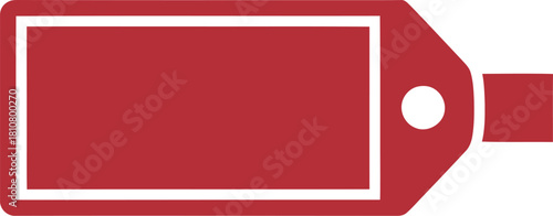 2D flat vector icon of a cable label tag in minimal single-color clean flat vector shape design