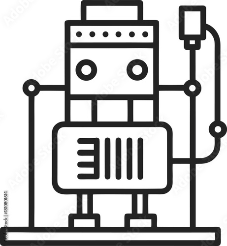 Outline icon of a cable machine for fitness and exercise