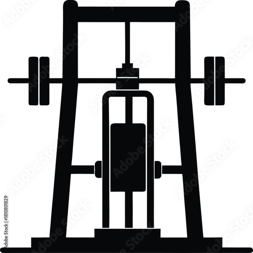 Chest press machine silhouette icon for fitness and gym use